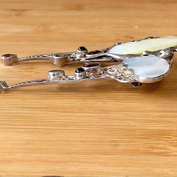 $108  Large Art Nouveau Style Estate Brooch & Pendant  Sterling 925 - Picture 4 of 7
